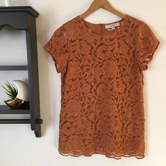 LOFT Tops - Loft - embroidered, short sleeved top